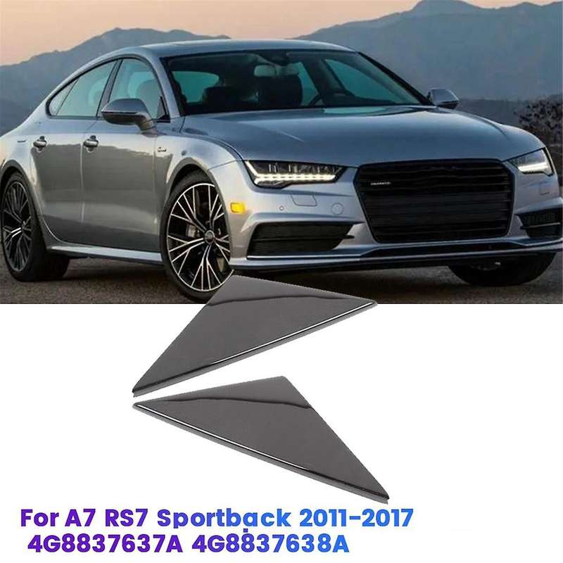 1Pair Car Front Door Mirror Triangle Trim Panel Corner Cover for A7 RS7 Sportback 2011-2017 4G883763