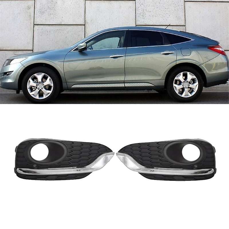 1pair Car Front Fog Lamp Trim Chrome Bezel Cover for Accord 2013-2018 Fog Light Bumper Grille Lid Fr