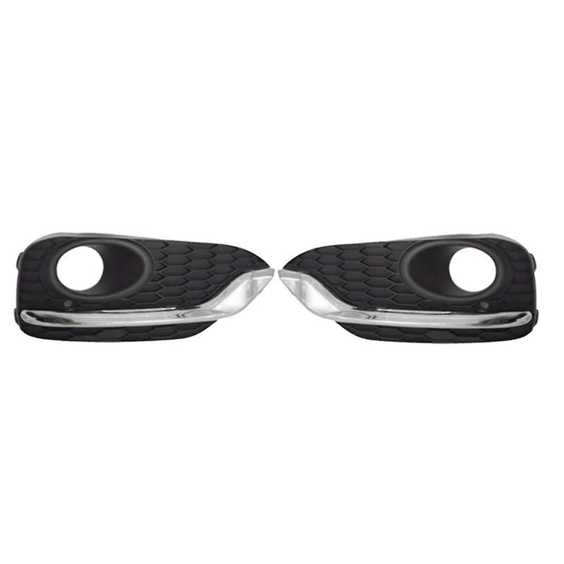 1pair Car Front Fog Lamp Trim Chrome Bezel Cover for Accord 2013-2018 Fog Light Bumper Grille Lid Fr