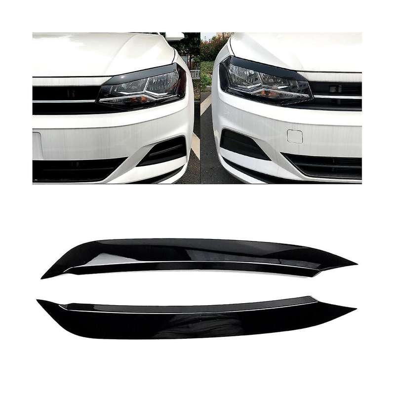 1pair Car Front Headlight Eyebrows Eye Cover Trim Sticker for 2019-2023 Molding Lamp Eyelids Strips