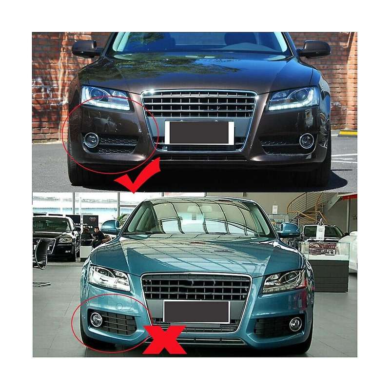 1pair Car Front Grille Grill Lower Bumper Fog Light Cover for A5 Coupe/sportback 08-11 Cabriolet 10