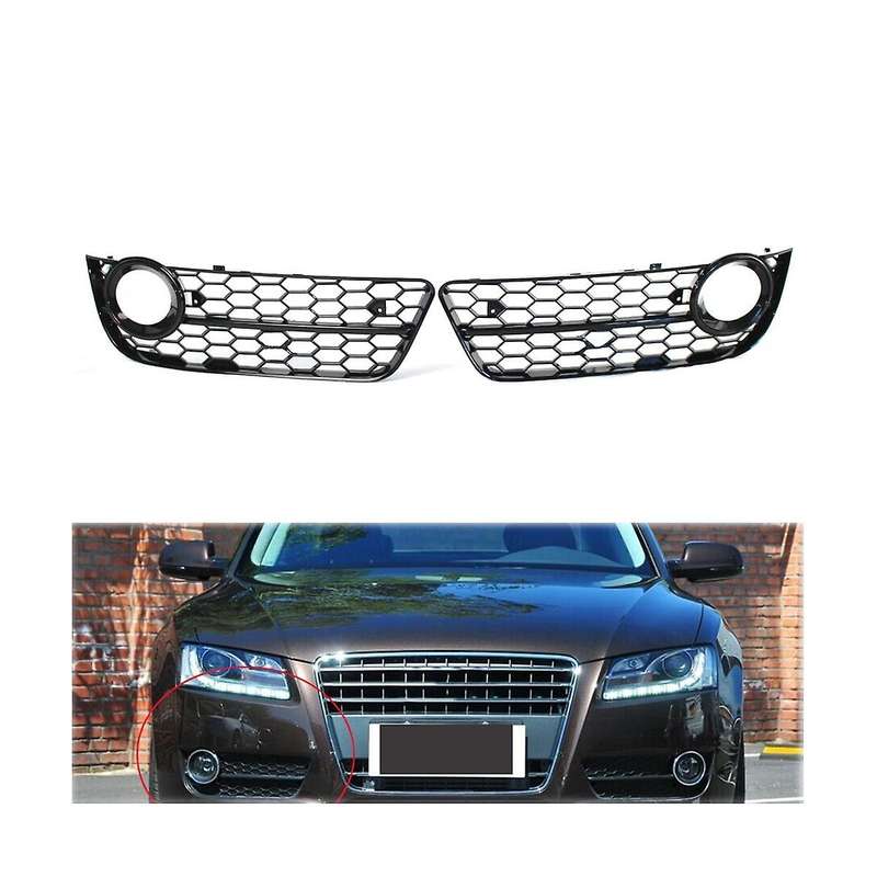 1pair Car Front Grille Grill Lower Bumper Fog Light Cover for A5 Coupe/sportback 08-11 Cabriolet 10