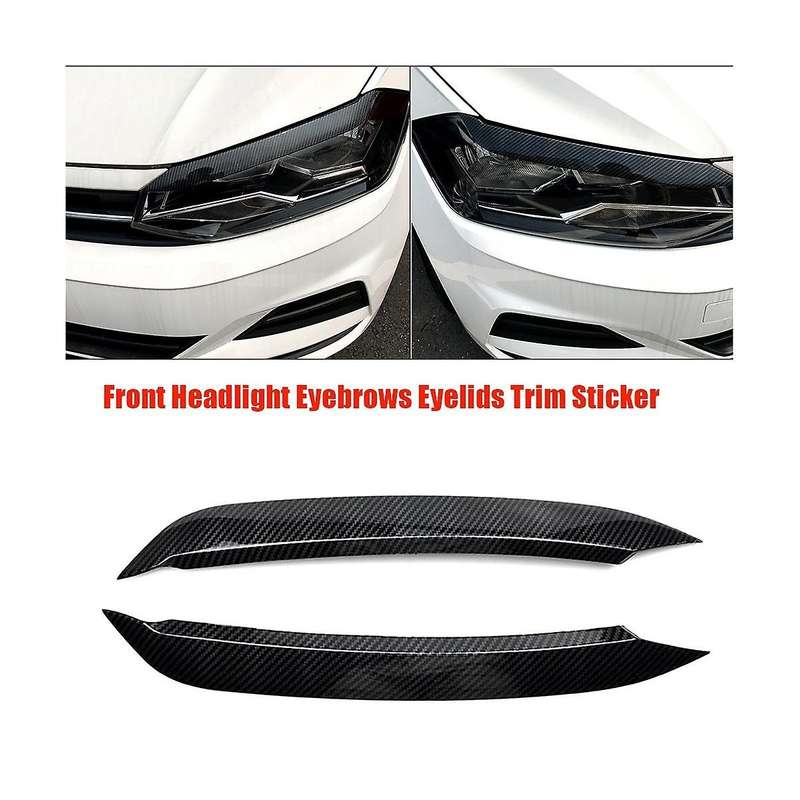 1Pair Car Front Headlight Eyebrows Eye Cover Trim Sticker for 2019-2023 Molding Lamp Eyelids Strips