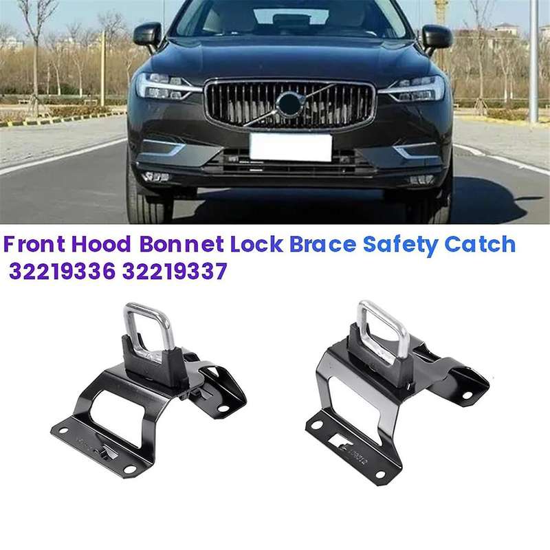 1Pair Car Front Hood Lock Bracket Safety Catch 32219336 32219337 for XC60 2018-2020 Bonnet Hook Catc