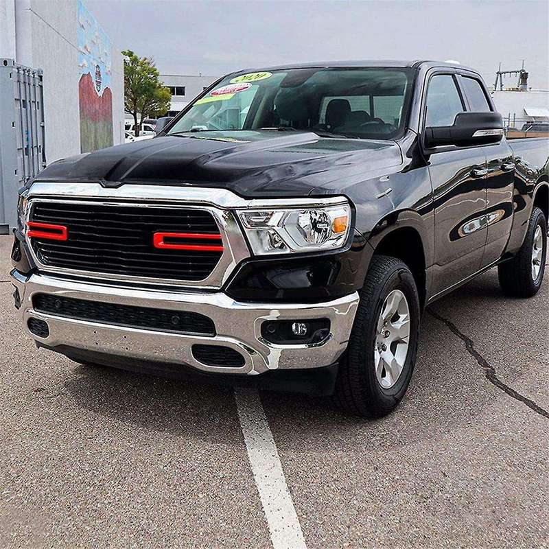 1pair Car Front Racing Grille Trim Cover for Ram 1500 2500 3500 4500 2018-2021 Center Mesh Insert D