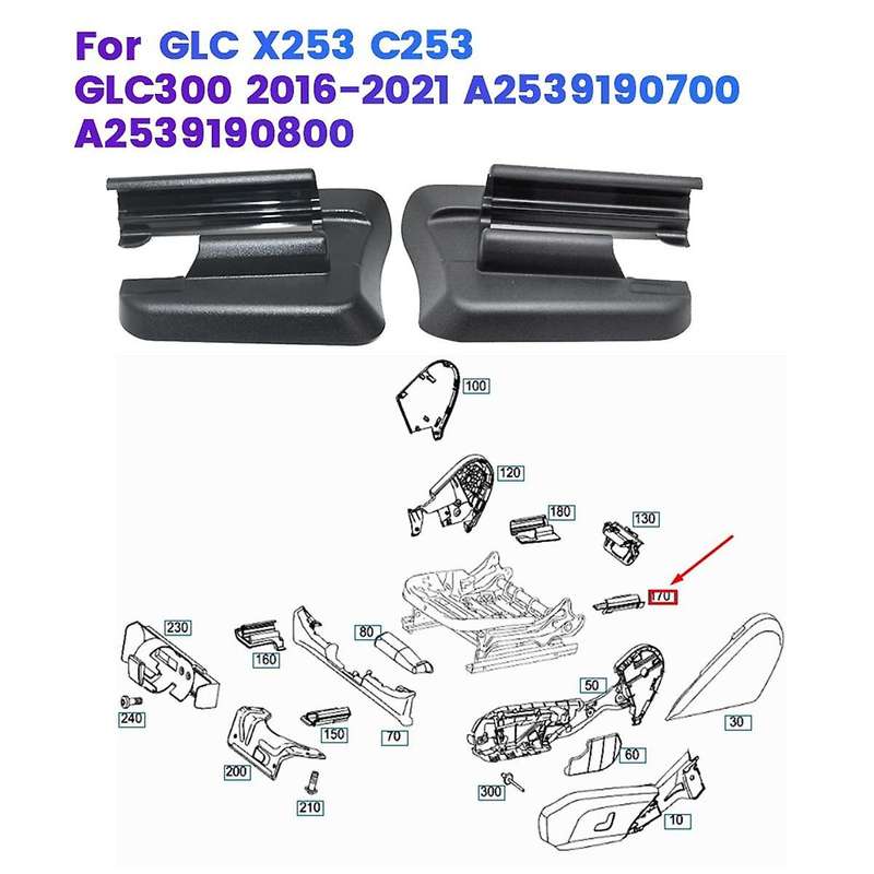 1Pair Car Front Seat Rail Inner Cover Clips for - GLC X253 C253 GLC300 2016-2021 A2539190700 A25391
