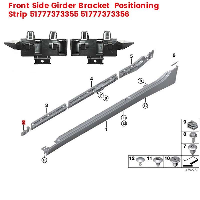 1Pair Car Front Side Beam Bracket 51777373355 51777373356 for F52 118i 120i 125i 2017-2022 Girder Po