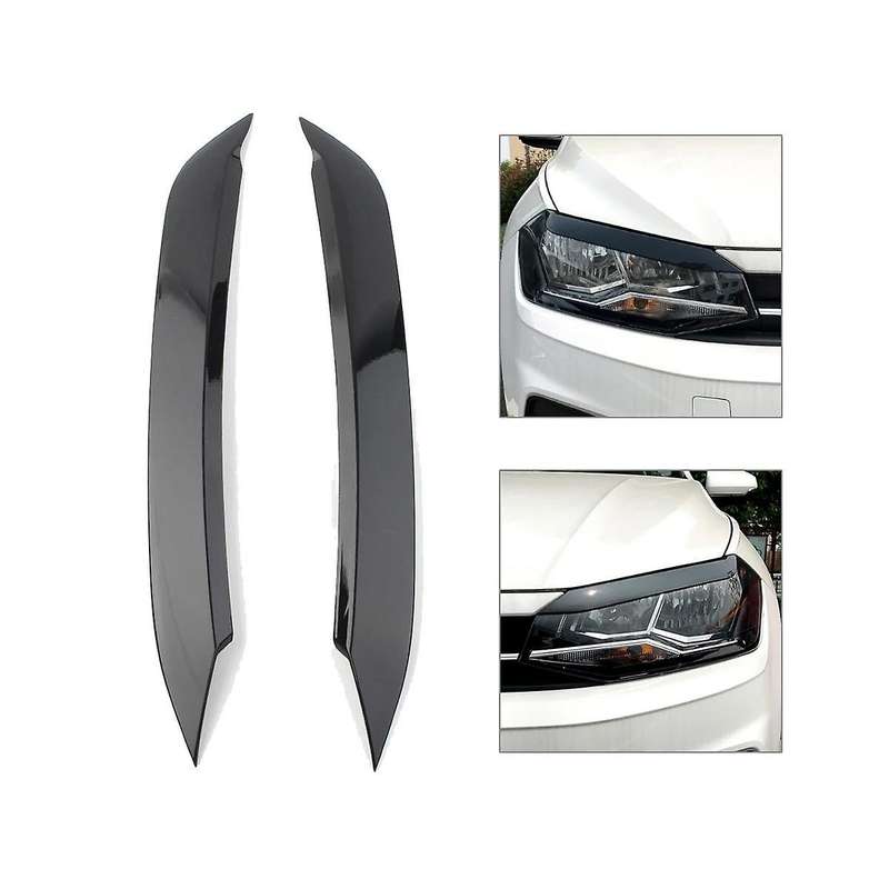 1pair Car Headlight Eyebrow Molding Trim Sticker for 2019-2022 Lamp Eyelids Decorative Strips Lid C