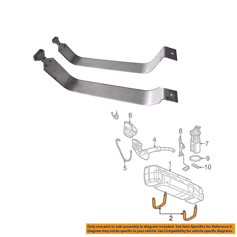 1Pair Car Fuel Tank Straps 578-237 15745095 for Escalade ESV 2000-2014 Gas Mount Belt