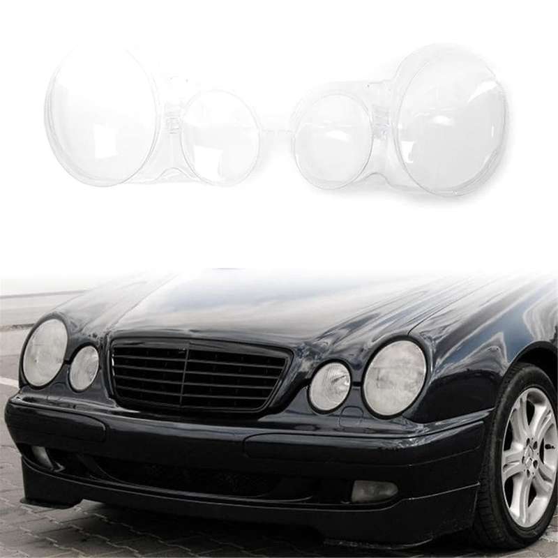 1Pair Car Headlight Lamp Mask Cover Lens A2108205061 A2108204961 for W210 E200 E240 E260 E280 99-03