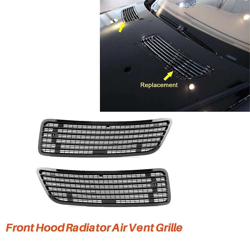 1Pair Car Hood Upper Vent Grille Trim Cover Glossy Black for W221 W251 2007-2013 A2218800205 A221880