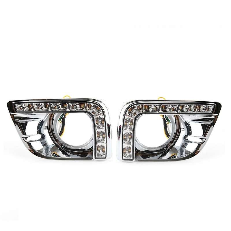 1Pair Car LED DRL Daytime Running Lights Fog Head Light for Land Cruiser 2700 Prado FJ150 LC150 2010