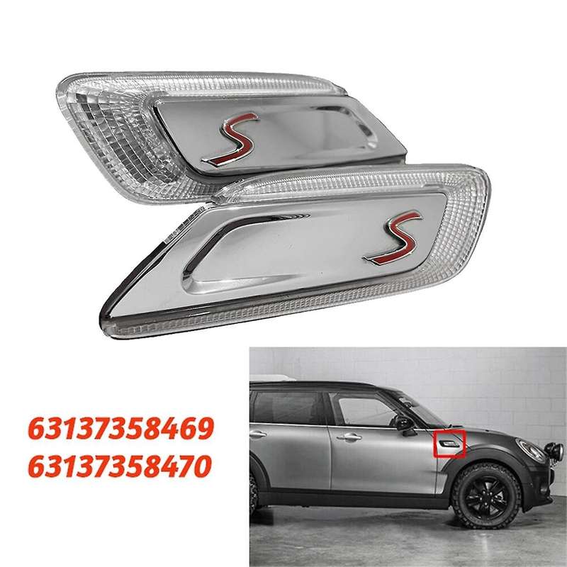 1Pair Car LED Side Marker Light Turn Signal Indicator for F54 16-2023 63137358469 63137358470