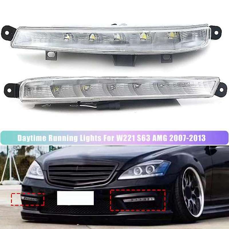 1pair Car Led Fog Lamps Drl Daytime Running Lights Assy for W221 S63 2007-2013 A2218201356 A22182014