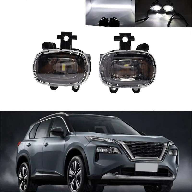 1pair Car Lens Led Fog Lights Assembly for Rogue Juke Kicks 2021-2023 Front Daytime Running White Li