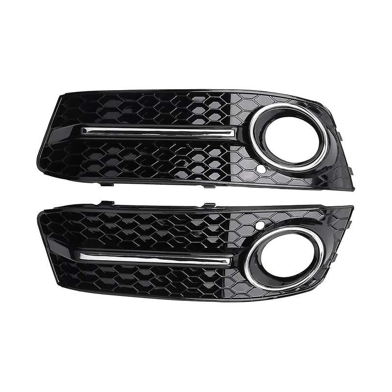1pair Car Left & Right Front Bumper Fog Light Comb Grilles Grill for A4 B8 2009-2012 : 8k0807682 8k0