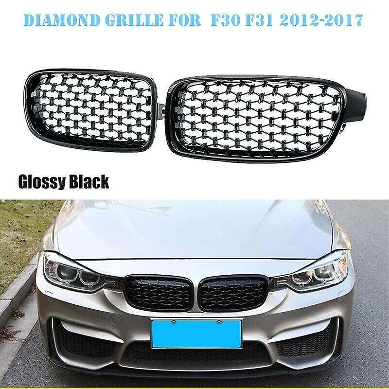 1pair Car Mesh Front Bumper Kidney Grille Grill Fit for  F30/31 2012-2017 51137260497 51137260498 G