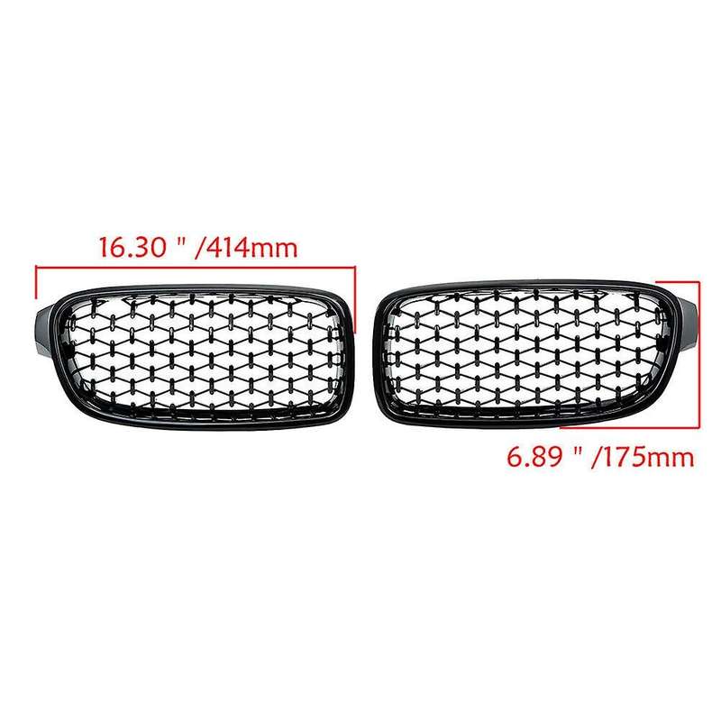 1pair Car Mesh Front Bumper Kidney Grille Grill Fit for  F30/31 2012-2017 51137260497 51137260498 G