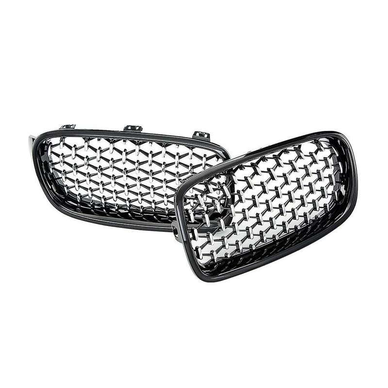 1Pair Car Mesh Front Bumper Kidney Grille Grill Fit for F30/31 2012-2017 51137260497 51137260498 Bla