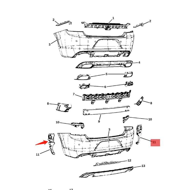 1pair Car Rear Bumper Fascia Support Bracket 68231348ad 68231349ad for Charger 15-21 68231348ae 6823