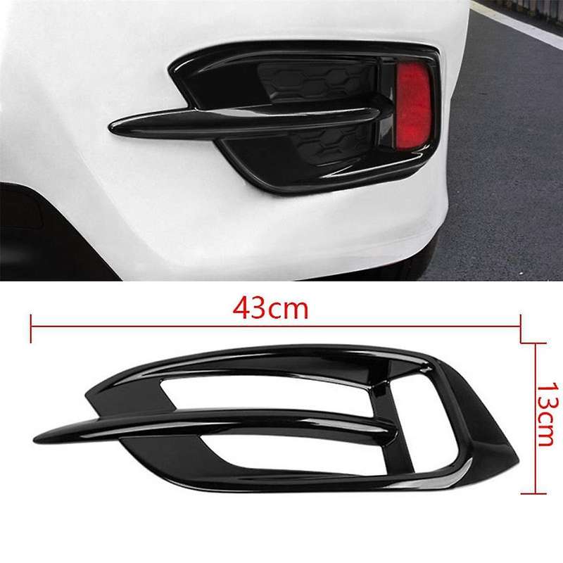 1pair Car Rear Bumper Fog Light Lamp Cover Trim for 10th 2016-2019 Abs Carbon Fiber Fog Lamp Frame