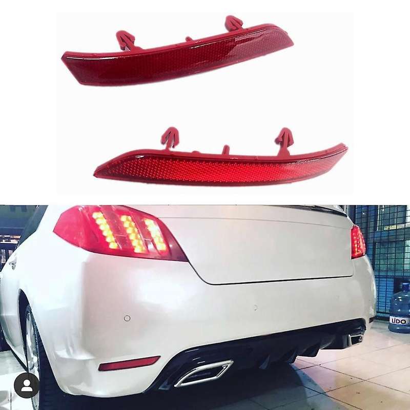 1pair Car Rear Bumper Fog Light Parking Warning Reflector Taillights Brake Lamp for 508 2011-2014
