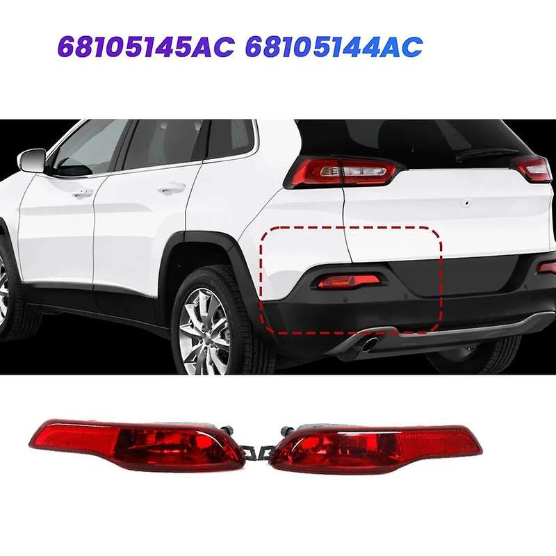1Pair Car Rear Bumper Reflector 68105145AC 68105144AC for 2014-2018 Rear Fog Light Reflector Lamp