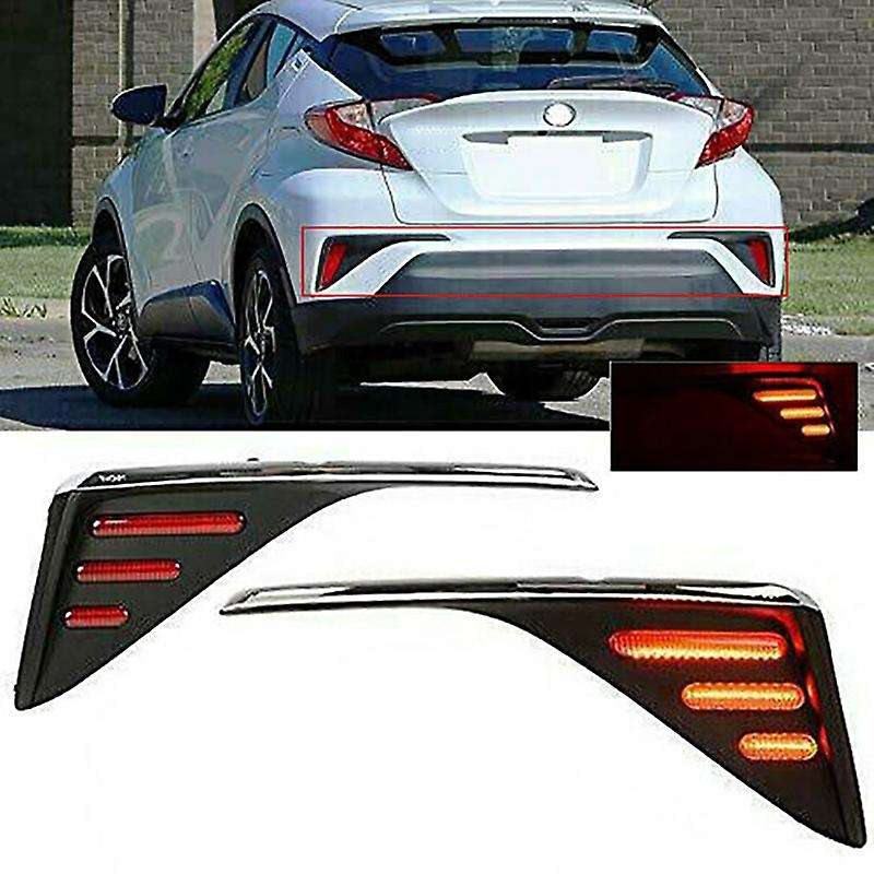 1Pair Car Rear Bumper Reflector Brake Light Lamp for C- 2016-2018