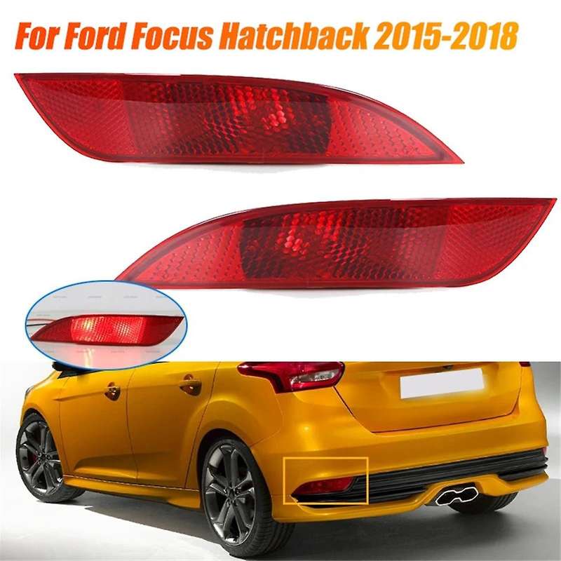 1pair Car Rear Bumper Warning Lamp Reflector Trim Strip for Focus Hatchback 2015-2018 Tail Reflector