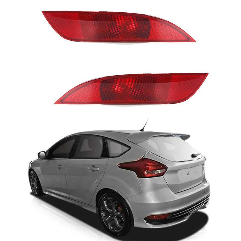 1pair Car Rear Bumper Warning Lamp Reflector Trim Strip for Focus Hatchback 2015-2018 Tail Reflector