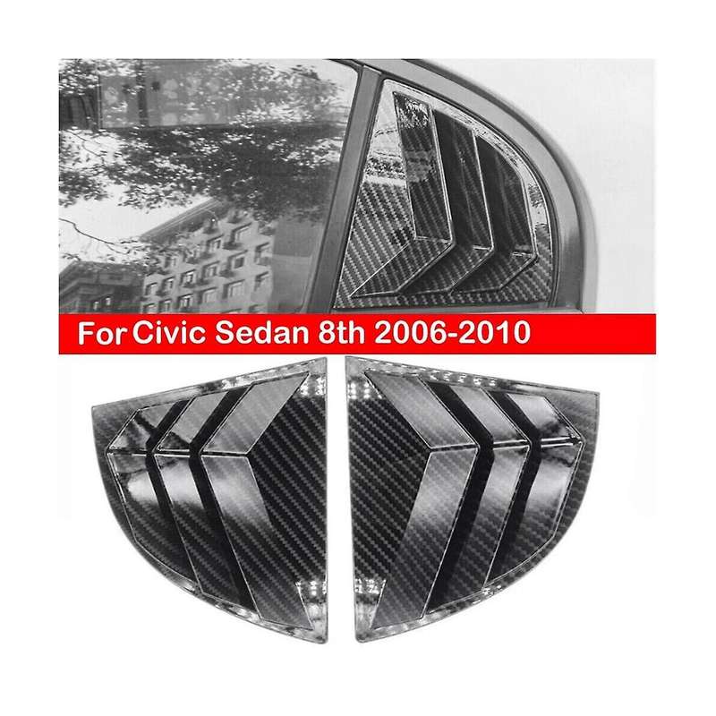1pair Car Rear Window Shutter Cover Trim for Sedan 8th 2005-2011 Side Louver Trim Panel Vent Sticke