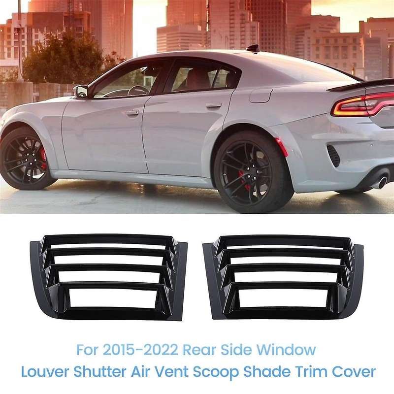 1pair Car Rear Window Louver Shutter Trim Cover for Charger 2015-2022 Side Louver Scoop Shade Decora