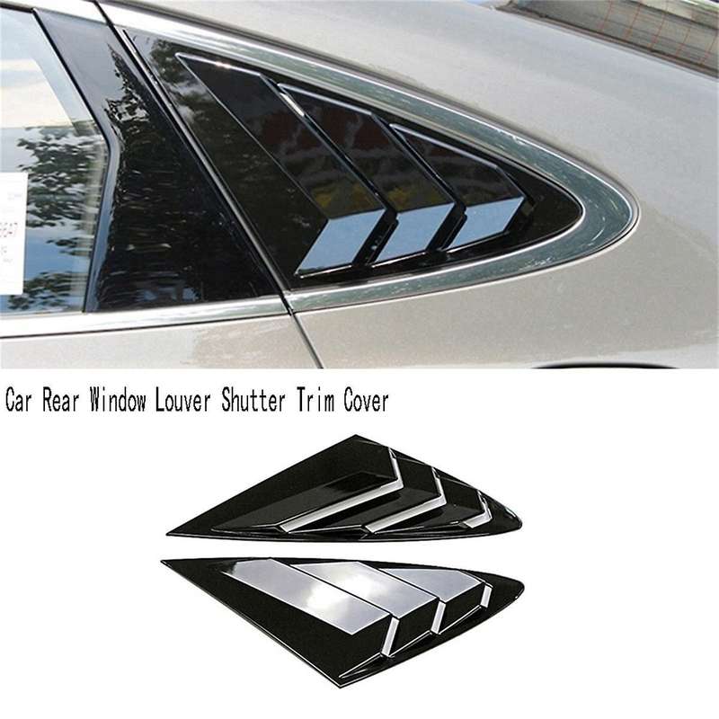 1Pair Car Rear Window Louver Shutter Trim Cover for Mach-E 2021-2023 Air Vent Scoop Shade Decorate
