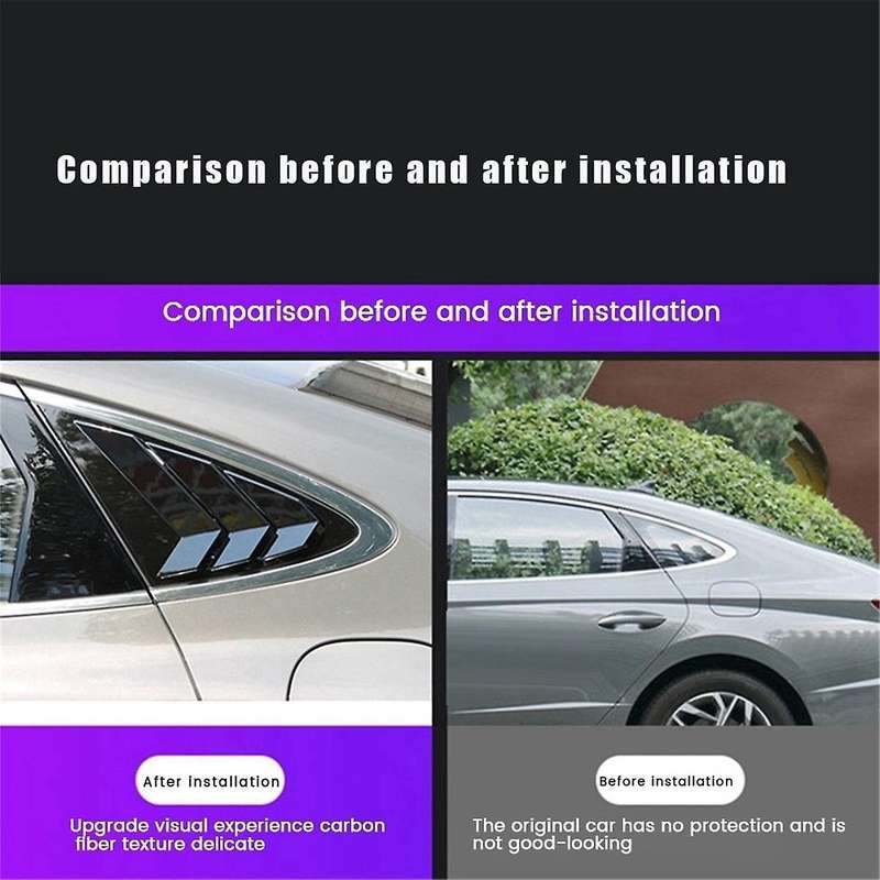 1Pair Car Rear Window Louver Shutter Trim Cover for Mach-E 2021-2023 Air Vent Scoop Shade Decorate