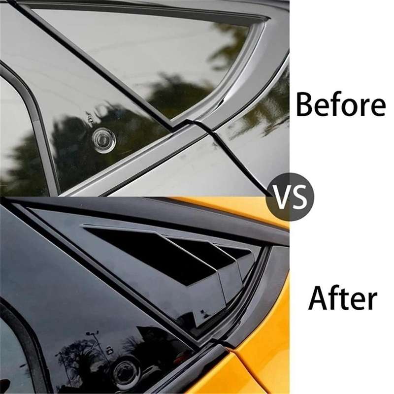 1Pair Car Rear Window Louver Shutter Trim Cover for Mach-E 2021-2023 Air Vent Scoop Shade Decorate