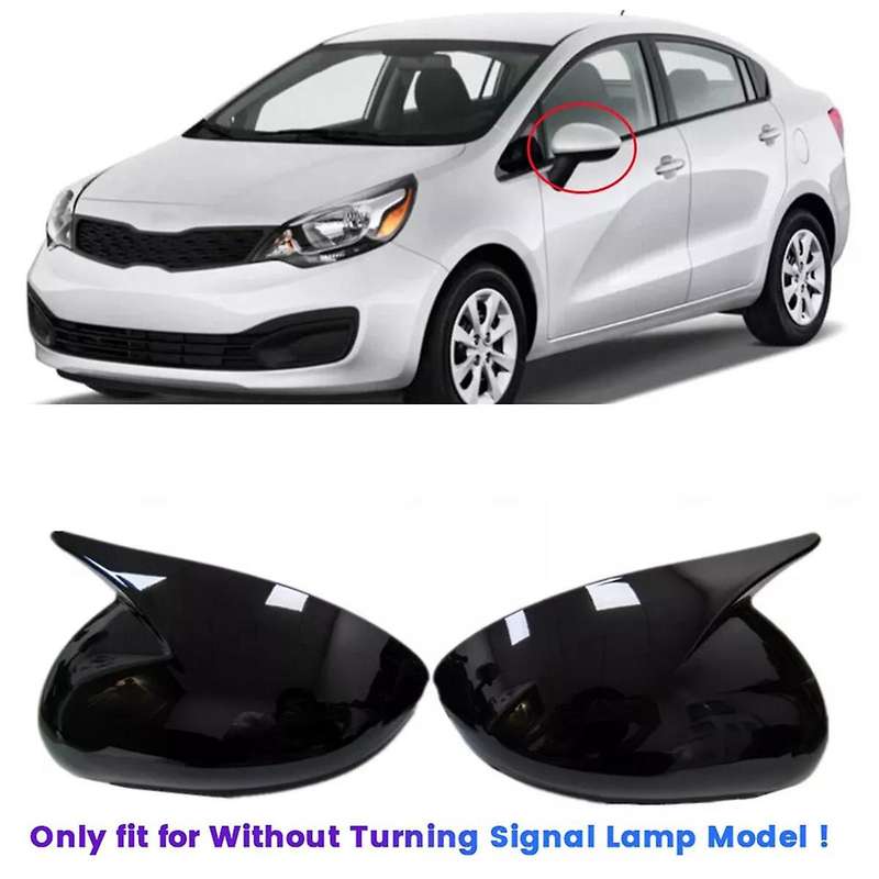 1Pair Car Rear View Mirror Housing OX Horn Trim Cover for 2011-2016 Side Door Mirror Shell Caps Glos