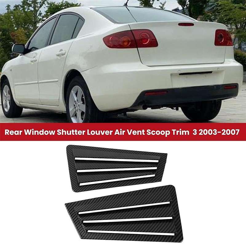 1pair Car Rear Window Shutter Trim Cover for 3 2003-2007 Side Louver Scoop Spoiler Deflector A
