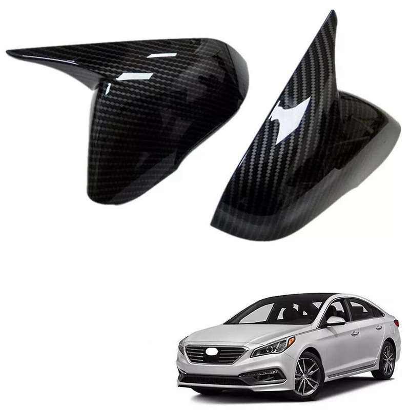 1Pair Car Rearview Mirror Cover Ox Horn Side Mirror Shell for 2015-2019 Reverse Caps Trim Housing
