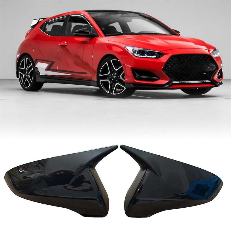 1pair Car Rearview Mirror Cover for 2018-2024 Ox Horn Side Mirror Shell Reverse Caps Trim Glossy Bla
