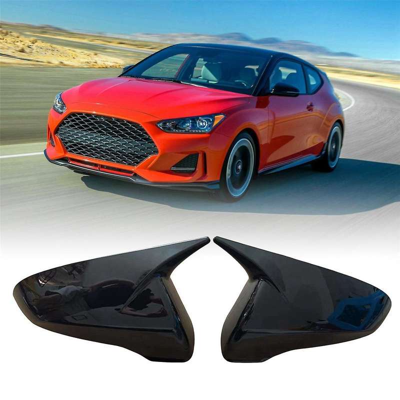 1pair Car Rearview Mirror Cover for 2018-2024 Ox Horn Side Mirror Shell Reverse Caps Trim Glossy Bla