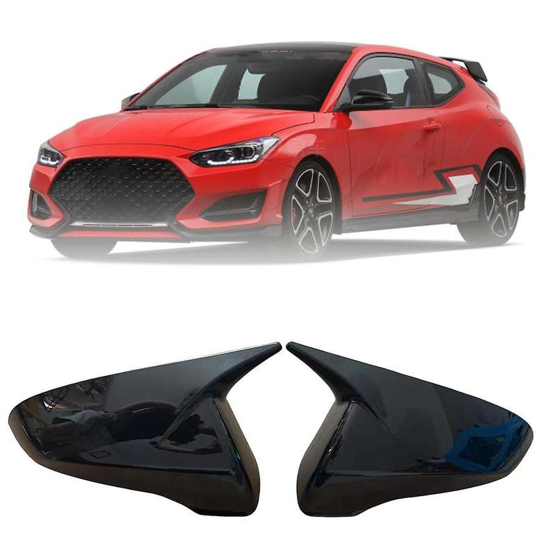 1pair Car Rearview Mirror Cover for 2018-2024 Ox Horn Side Mirror Shell Reverse Caps Trim Glossy Bla