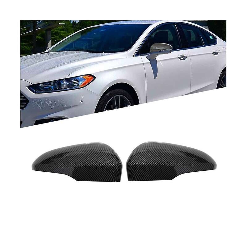1Pair Car Rearview Mirror Cover Trim for Mondeo 2013-2021 US Version Side Wing Mirror Caps ABS Carb