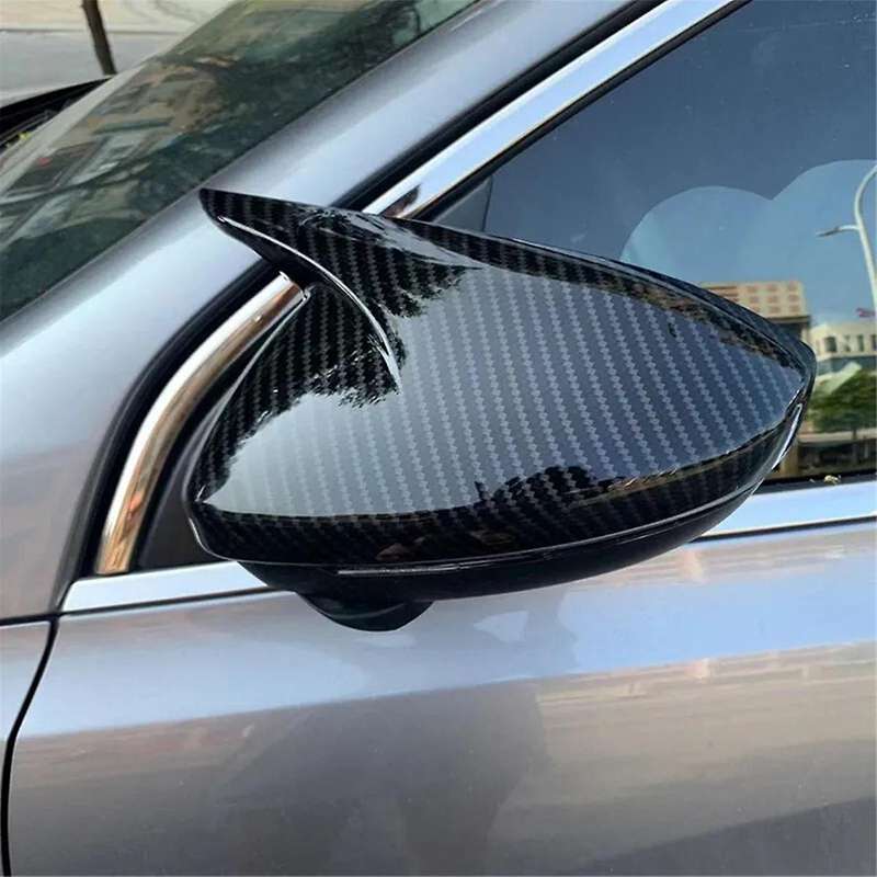 1Pair Car Side Door Mirror Shell Caps for 208 508 2008 2014-2023 OX Horn Rearview Mirror Trim Cover