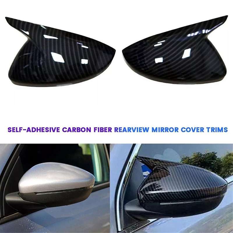 1Pair Car Side Door Mirror Shell Caps for 208 508 2008 2014-2023 OX Horn Rearview Mirror Trim Cover