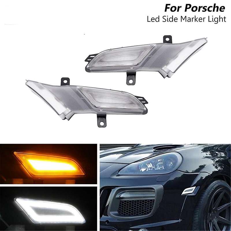 1pair Car Side Marker Lamps Dynamic Amber Led Turn Signal Blinker Light for 957 2007-2010 A