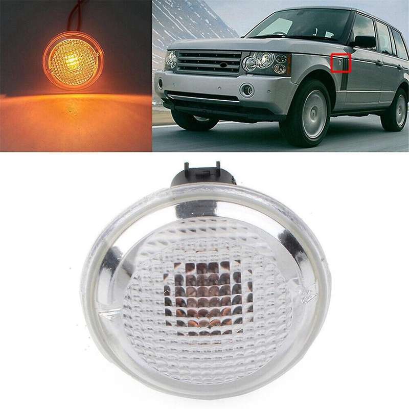 1Pair Car Side Marker Lamp Light Clear White Round for L322 2003-2012 XGB500020