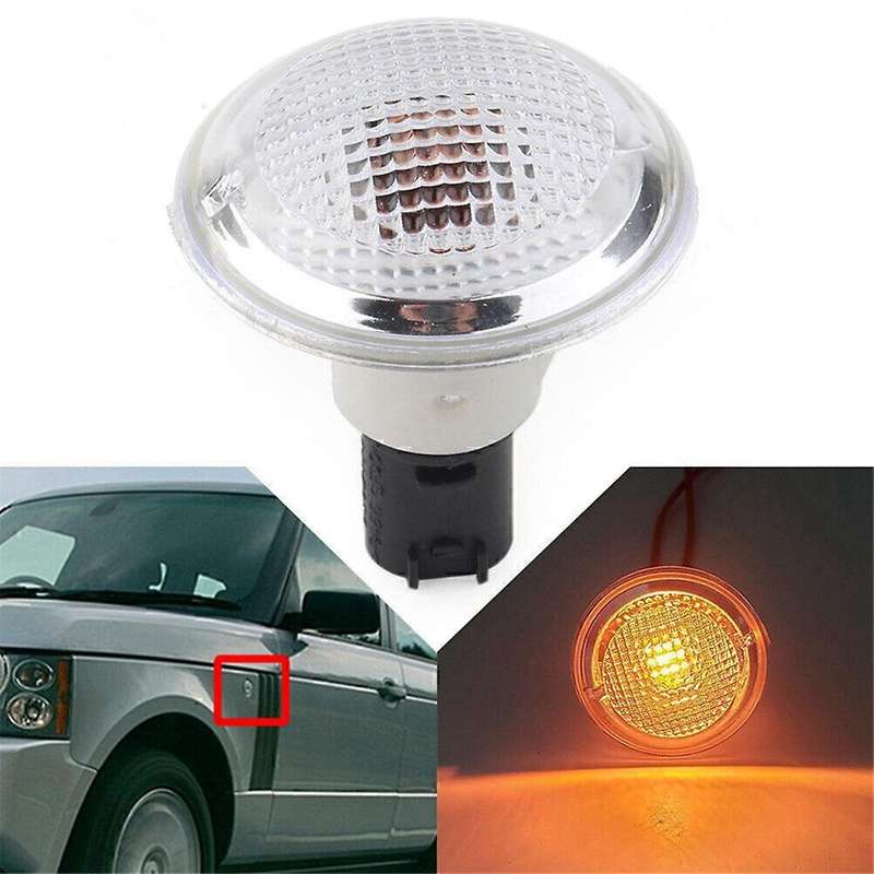 1Pair Car Side Marker Lamp Light Clear White Round for L322 2003-2012 XGB500020