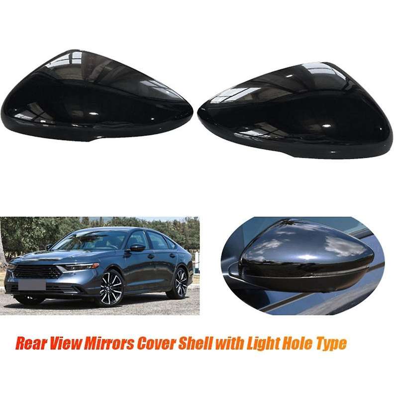 1pair Car Side Wing Rear View Mirrors Cover Shell with Light Hole for Accord 2018-2022 76201-tva-a3