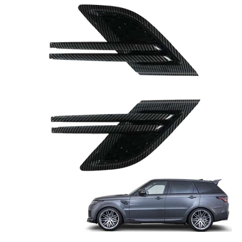 1pair Carbon Fiber Side Air Flow Vent Grille Grill Side Grilles Grid for Range Sport 2014-2017