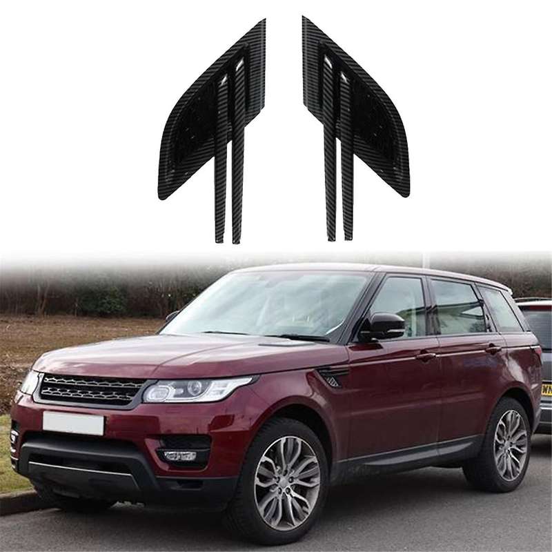 1pair Carbon Fiber Side Air Flow Vent Grille Grill Side Grilles Grid for Range Sport 2014-2017
